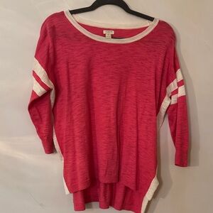 J. Crew Coral Pink and White Women's Sweater